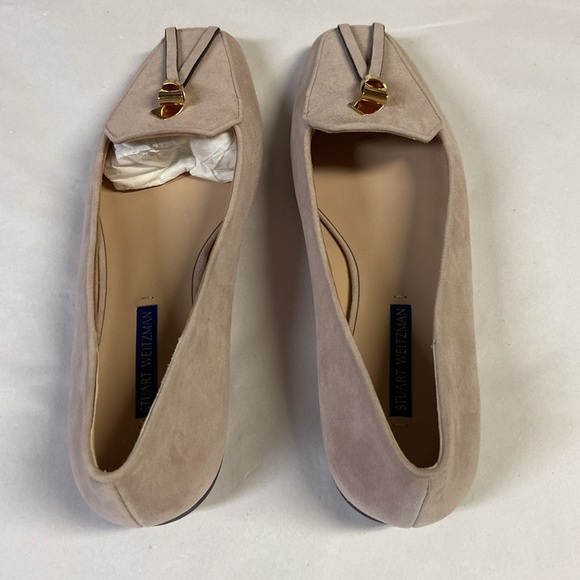 Stuart Weitzman Taupe Loafers with Gold Details - Picture 3 of 7